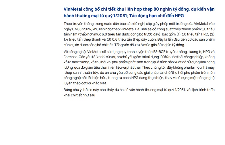 VinMetal xây nhà máy 80.000 tỷ, Hòa Phát sẽ chịu sức ép thế nào?