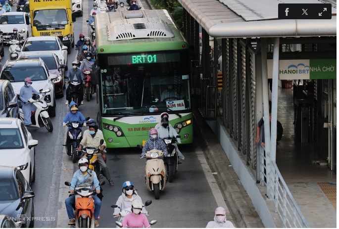 Hà Nội cho xe đi vào làn BRT Láng Hạ - Giảng Võ