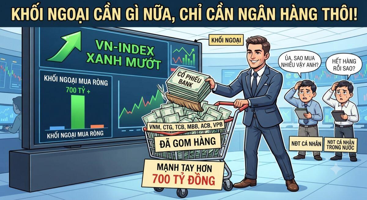 Khối ngoại “shopping” cổ bank: Chi hơn 700 tỷ đồng gom loạt mã