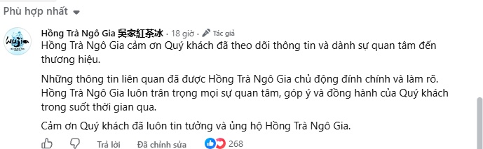 Khoản nợ thuế 20 tỷ đồng của Hồng Trà Ngô Gia: Doanh nghiệp nói gì?