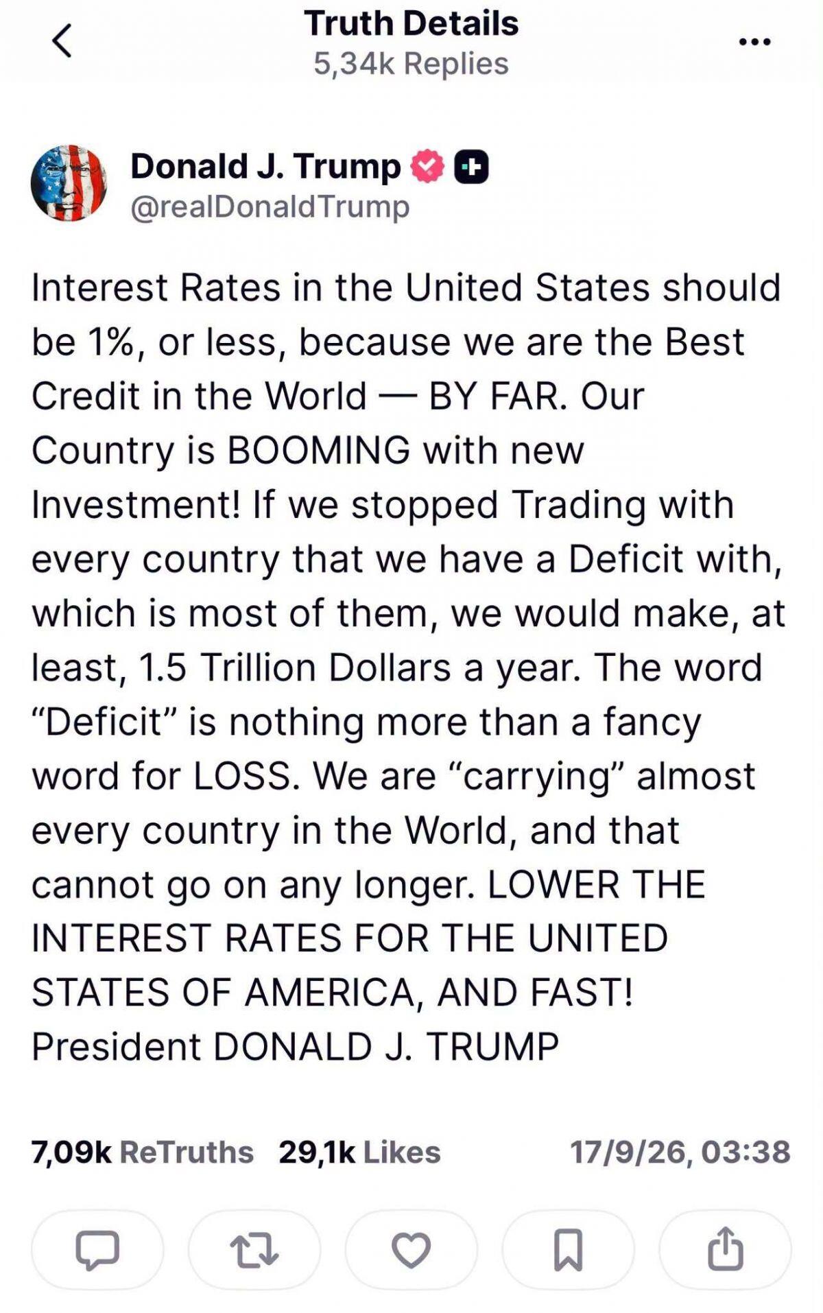 Trump muốn lãi suất Mỹ về 1%, Fed vừa tăng lên gần 4% - Vì sao?