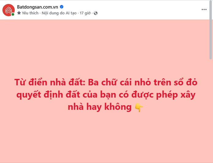 3 chữ cái trên sổ đỏ có thể quyết định mảnh đất của bạn có được xây nhà hay không