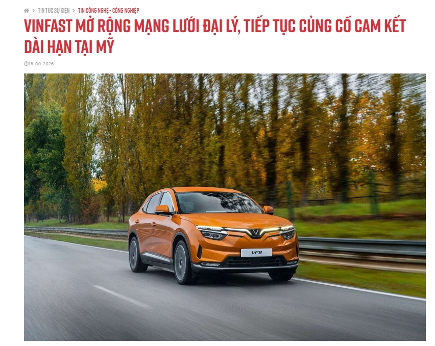 Vinfast mở rộng mạng lưới đại lý, tiếp tục củng cố cam kết dài hạn tại Mỹ