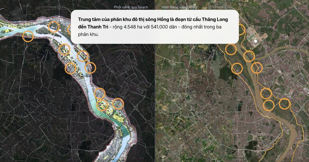 Diện mạo sông Hồng dự kiến thay đổi thế nào vào năm 2038?