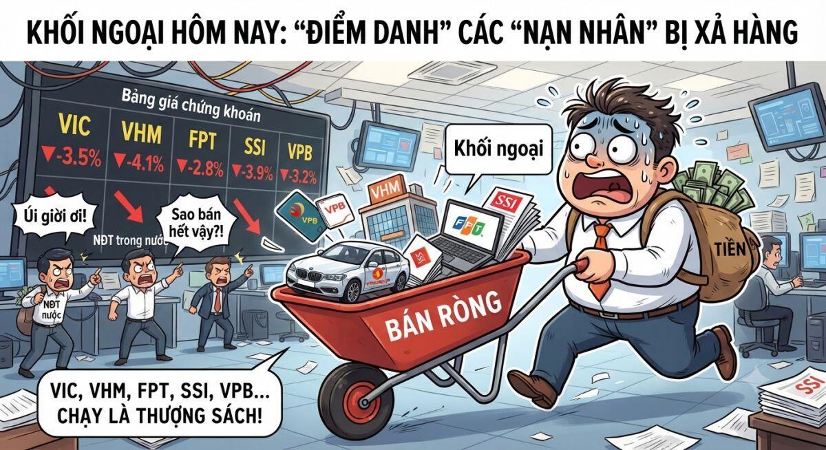 Chưa hết phiên, khối ngoại đã “xả” hơn 1.000 tỷ: Thị trường chú ý