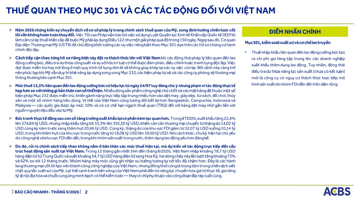 Hoa Kỳ dồn dập điều tra thuế quan với Việt Nam: Những doanh nghiệp niêm yết nào đáng chú ý?