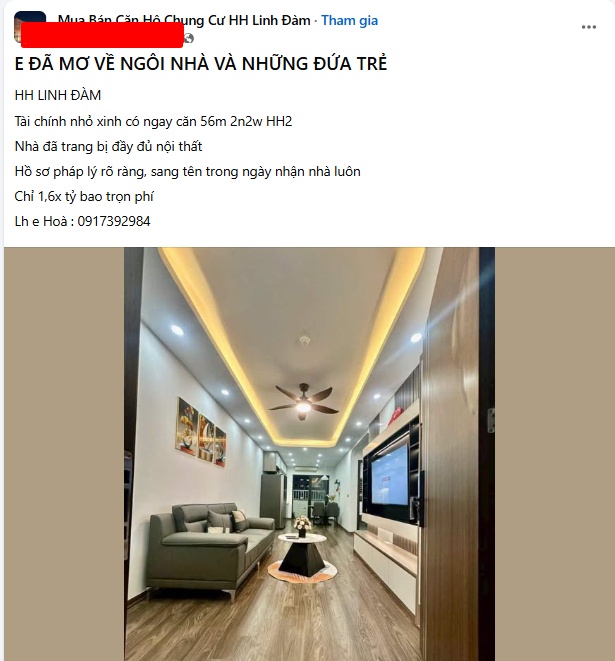 Căn hộ HH Linh Đàm mất giá mạnh, vì sao vẫn không có khách?