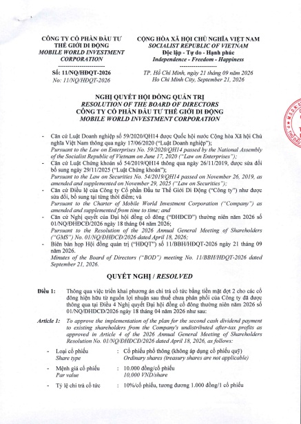 1.000 đồng/cp sắp về túi cổ đông MWG, “team cầm hàng” có quà!