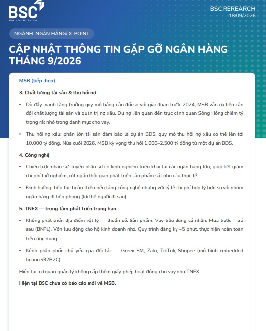 Cuối năm 2026, VPB, MSB và TCB có gì đáng chú ý?
