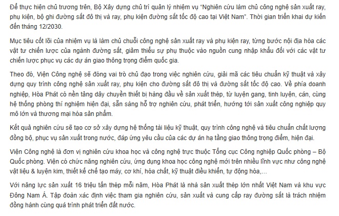 Tỷ phú Trần Đình Long bắt tay “ông lớn” Bộ Quốc phòng, nhắm làm chủ công nghệ sản xuất ray đường sắt