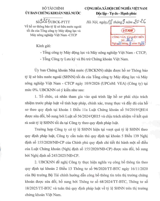 Đang có room ngoại 49%, VEAM (VEA) bất ngờ đưa về 0%: Khối ngoại hết đường mua?