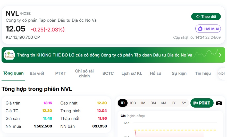 NVL đỏ 4 phiên liên tiếp, thêm tổ chức “xả” 2,5 triệu cổ phiếu: Đang có chuyện gì vậy?