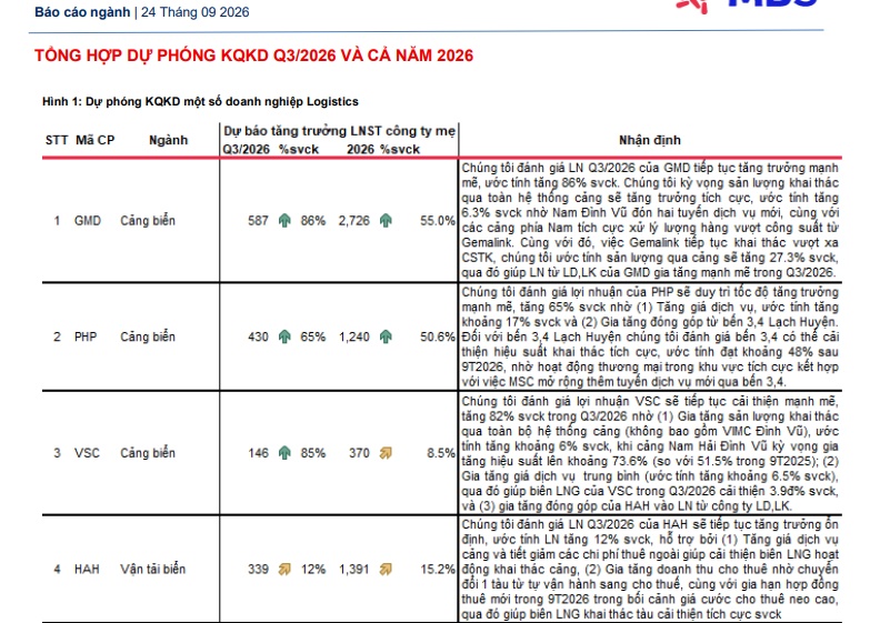 Quý III/2026: 3 doanh nghiệp cảng biển được dự báo “lãi to”