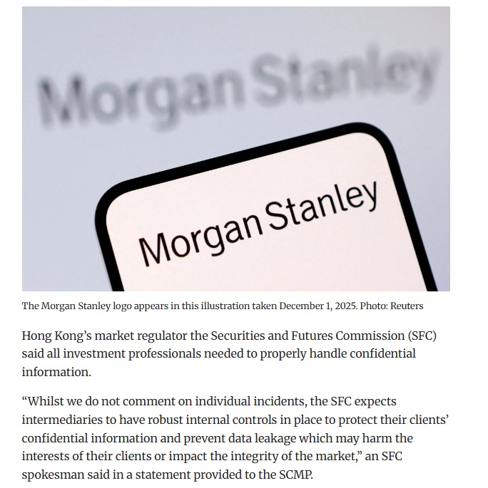 Morgan Stanley vô tình phát tán thông tin mật của hơn 100 thương vụ