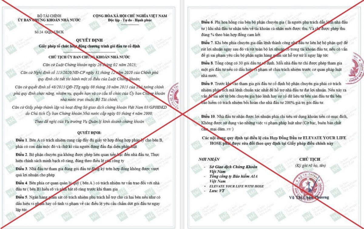 Nhà đầu tư chú ý: HOSE bị giả mạo để dụ dỗ, lôi kéo đầu tư