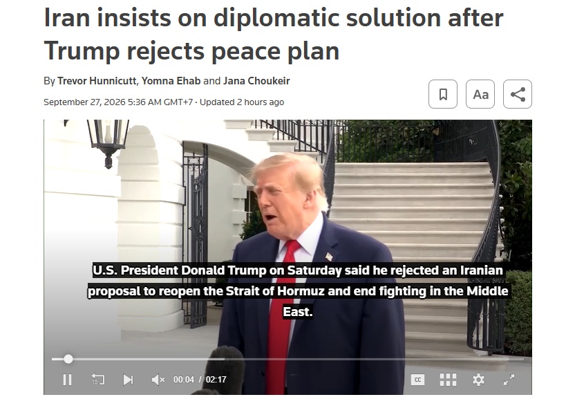 Iran đề xuất hòa bình, ông Trump lập tức “lắc đầu”