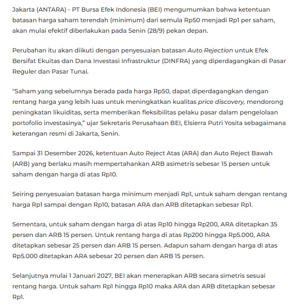 Cổ phiếu Indonesia “sale sập sàn”: Giá sàn giảm 50 lần, còn 1 rupiah!