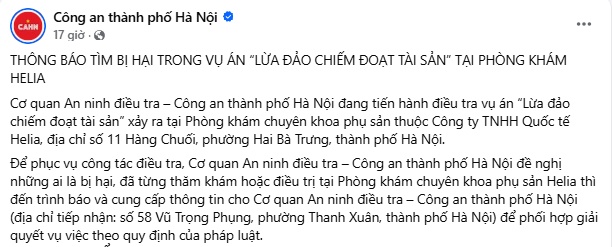 Nóng: Công an tìm người từng đến phòng khám Helia