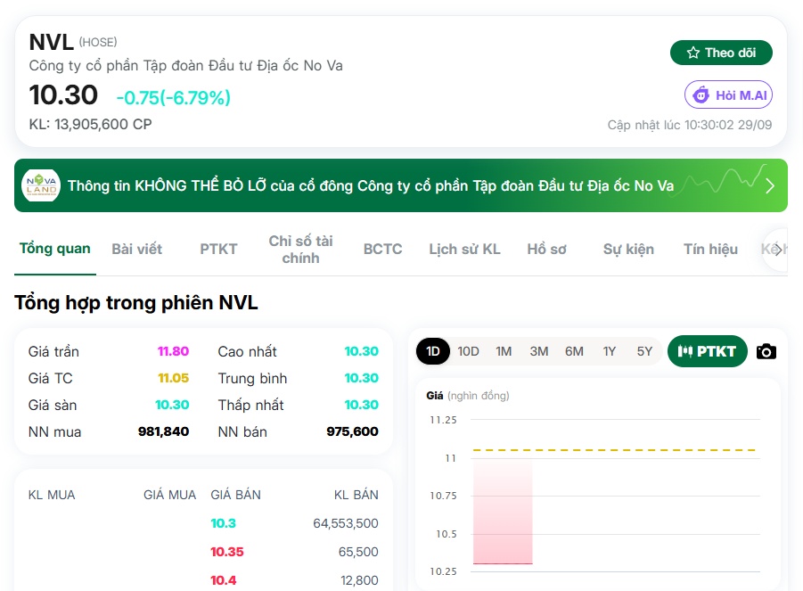 NVL, PNJ chất đống lệnh bán: Gần 100 triệu cổ phiếu chờ khớp, chuyện gì đang xảy ra?