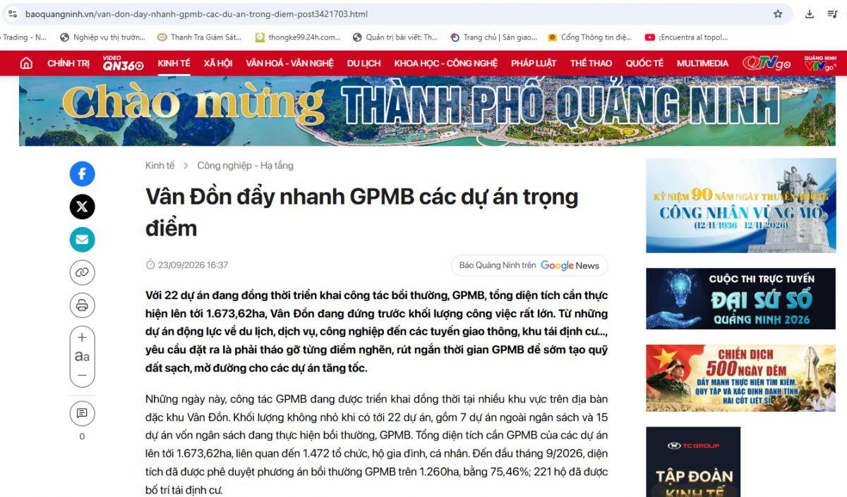 1.670 ha đất Vân Đồn đang được GPMB, phía sau là loạt dự án nghìn tỷ