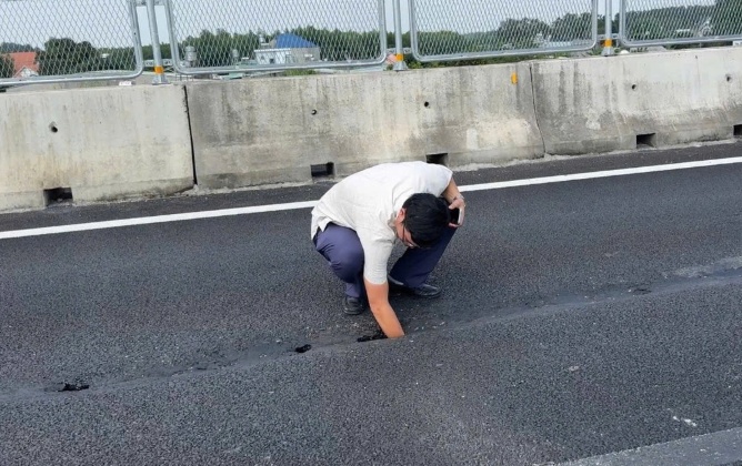 Cao tốc Biên Hòa - Vũng Tàu bị nứt