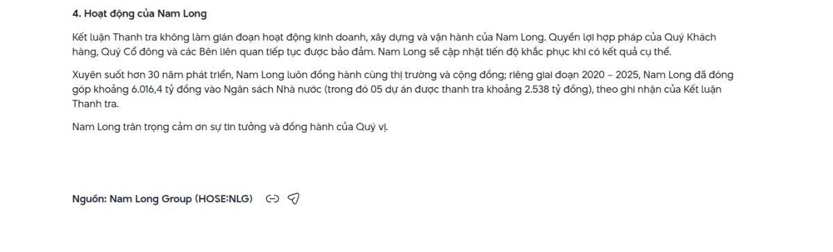 Sau kết luận Thanh tra Chính phủ, Nam Long nói gì về loạt vấn đề tại 5 dự án?