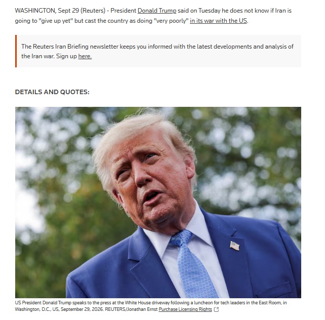 Ông Trump nói không biết bao giờ Iran chịu khuất phục
