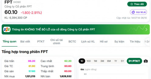 FPT lập “kỷ lục buồn”: 10 phiên giảm liên tiếp, bên mua vẫn chưa chịu về