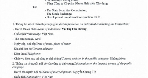 Vợ TGĐ DIC Group xuống tiền gom 1 triệu cổ phiếu DIG, tín hiệu gì đây?