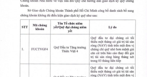 134 mã bị cắt margin trong quý 4