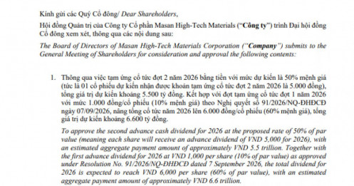 MSR sẽ trả cổ tức 6.000 đồng/cổ phiếu: Cổ đông chuẩn bị hái tiền?