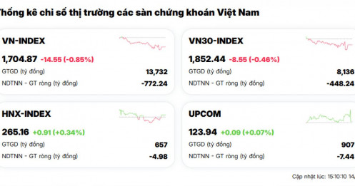 VN-Index giảm phiên thứ 6 liên tiếp: VIC và VHM kéo bay 11,52 điểm, mốc 1.700 lung lay