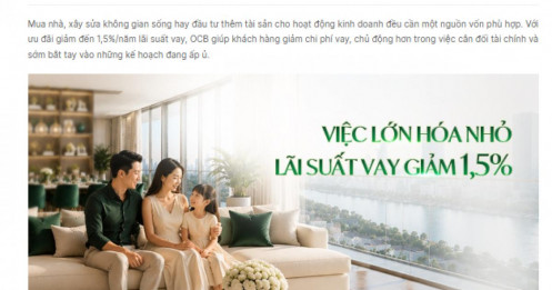 Người vay vốn đón tin vui từ OCB