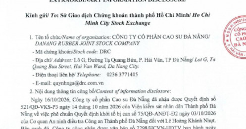 Biến lớn: Khởi tố TGĐ Cao su Đà Nẵng
