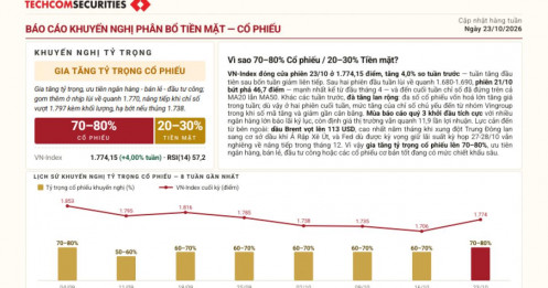 Có nên tăng tỷ trọng cổ phiếu lên 80% như TCBS khuyến nghị?