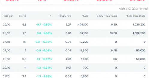 Một cổ phiếu trên sàn HNX lao dốc 56% sau khi công bố BCTC, vốn hóa “bốc hơi” hàng trăm tỷ đồng