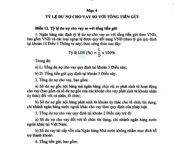 NHNN quy định trần cho vay trên tiền gửi (LDR) lên 95%, mở cơ chế miễn theo chuẩn mới