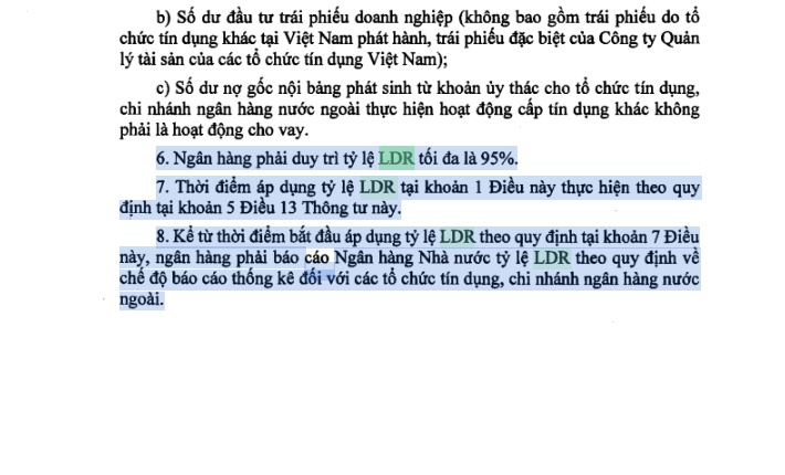 NHNN quy định trần cho vay trên tiền gửi (LDR) lên 95%, mở cơ chế miễn theo chuẩn mới
