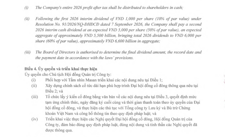 Vừa đón cổ đông ngoại, MSR lại sắp “lì xì” thêm 5.000 đồng/cp