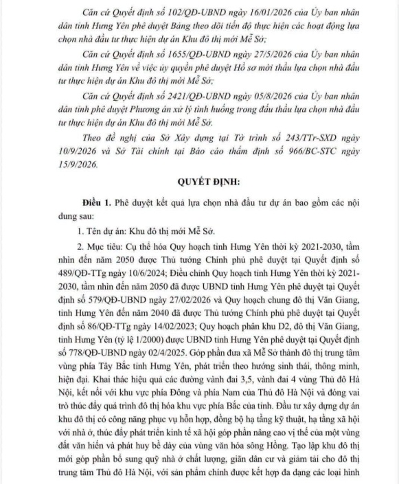Doanh nghiệp vừa thành lập đã trúng khu đô thị 15.600 tỷ đồng tại Hưng Yên