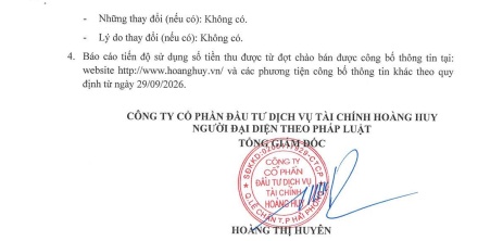 Hoàng Huy (TCH) dùng hơn 1.100 tỷ đồng tiền cổ đông cho 2 dự án nào?