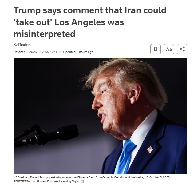 Ông Trump bất ngờ giải thích phát ngôn “xóa sổ Los Angeles”