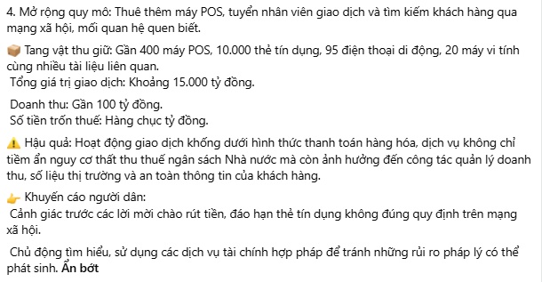 Triệu tập 30 đối tượng trong đường dây giao dịch 15.000 tỷ đồng qua máy POS