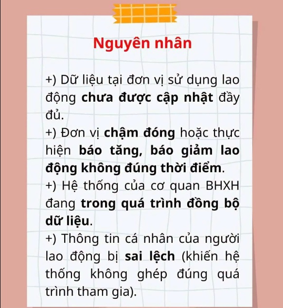 Cách khắc phục VSSID hiển thị thiếu thời gian đóng BHXH