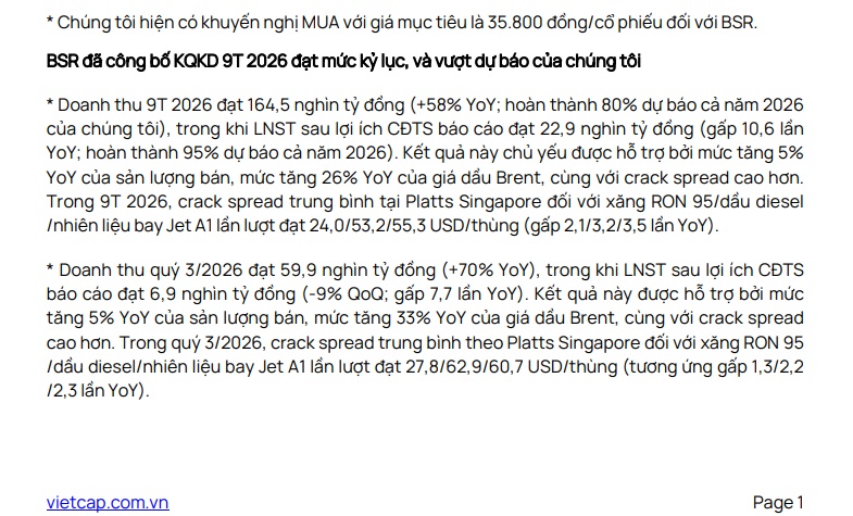 BSR báo lãi 9 tháng cao kỷ lục