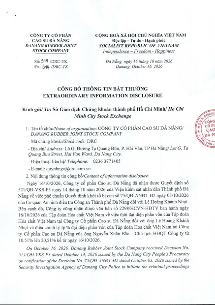 Biến lớn: Khởi tố TGĐ Cao su Đà Nẵng