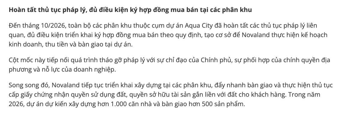 Tin vui lớn xuất hiện tại dự án sống còn của Novaland