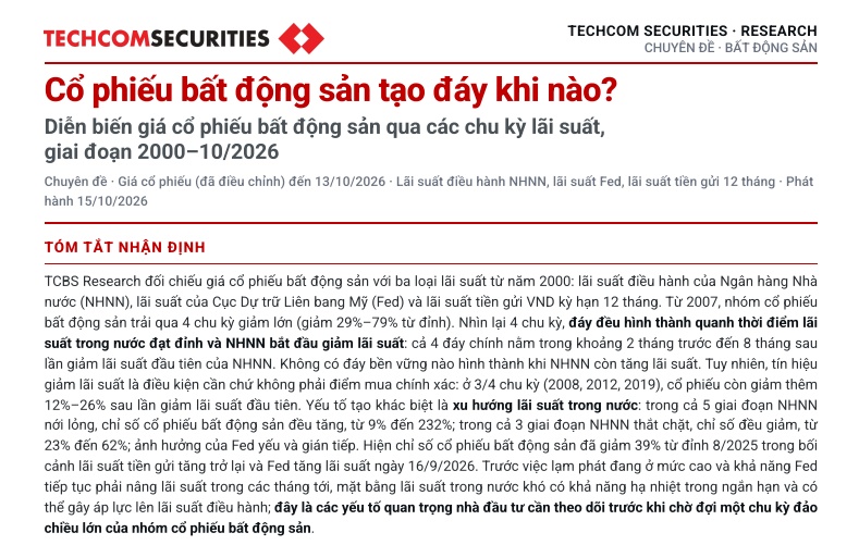 Cổ phiếu BĐS đã đủ rẻ để xuống tiền?
