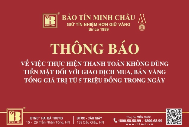 Các thương hiệu vàng Phú Quý, Bảo Tín Minh Châu, Bảo Tín Mạnh Hải đồng loạt thay đổi phương thức thanh toán