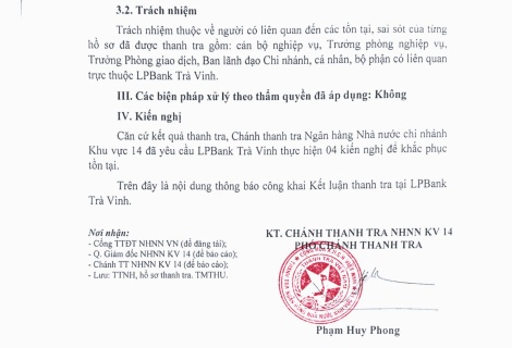 Thanh tra NHNN chỉ ra loạt tồn tại chi nhánh một ngân hàng, tỷ lệ nợ xấu lên tới 3,86%